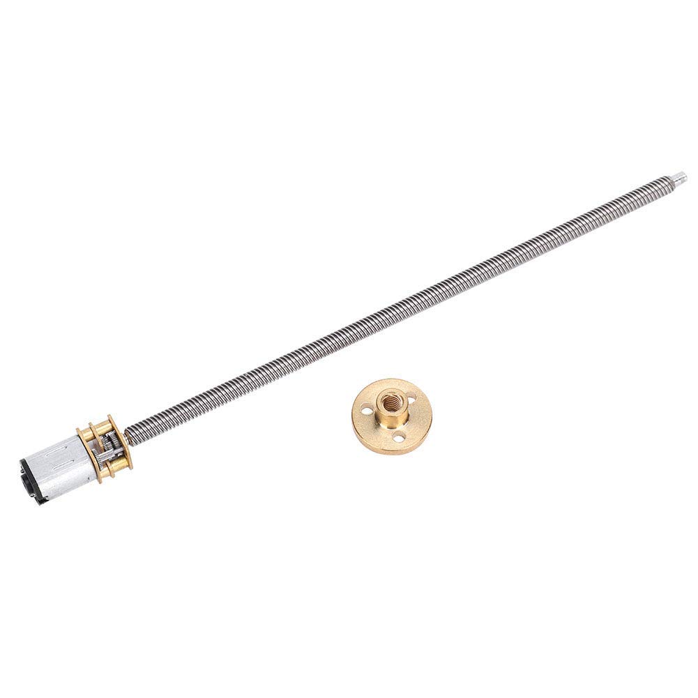 DC Gear Motor, N20 Gear Box Thread Reduction Motor with Long Output Shaft and Large Transmission Torque, T5 X 160 mm, for Electronic Locks (DC6V 150RPM)