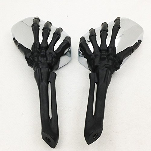 Motorbike Claw skull Mirror Harley Heritage Springer Sportster Dyna Glide Softail V Rod Black