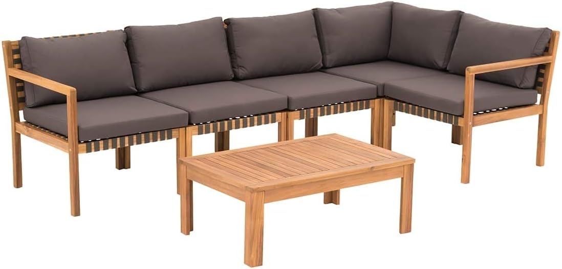 Outlive Santa Lucia Outdoor Lounge Furniture 6 Pieces Acacia Including Cushions Garden Lounge Outdoor Lounge Garden Patio Balcony Amazon Co Uk Garden Outdoors