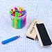 Ruisita 20 Pieces Plastic Chalk Holder Adjustable Colored Chalk Clip with Round Case and 2 Pack Chalkboard Erasers Blackboard Eraser for Home, Office and School, No Chalk