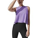 Mippo Crop Tops for Women Womens Workout Tops Flowy Cropped Tank Tops Athletic Shirts