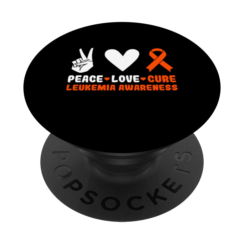 Peace Love Cure - Leukemia Awareness PopSockets Swappable PopGrip