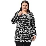 uxcell Women Plus Size Letters Prints Long Sleeves Knitted Tunic Top