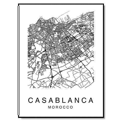 Casablanca Wall Art Poster Print Morocco City Map Street