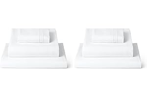 Mellanni Twin XL Sheets Set - 3 PC Iconic Collection Bedding - Hotel Luxury, Extra Soft, Cooling Bed Sheets - Wrinkle, Fade, Stain Resistant (Twin Extra Long, White) (Pack of 2)