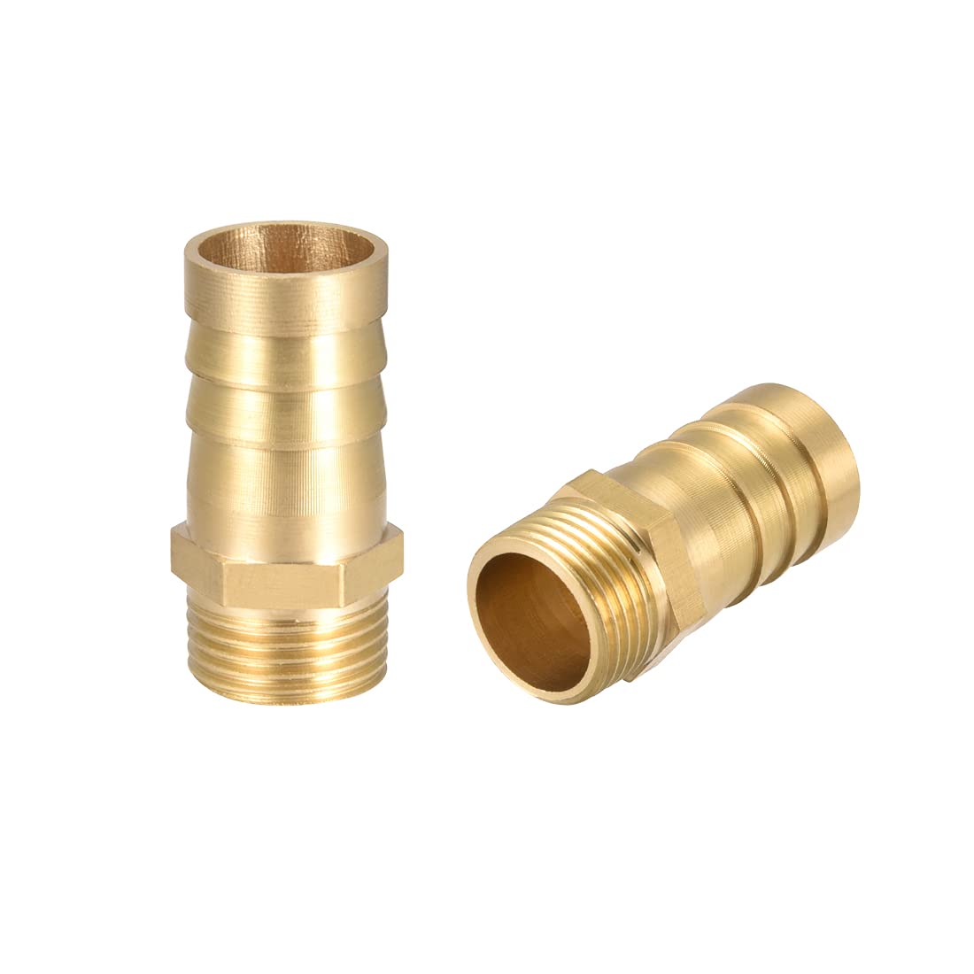 sourcing map Brass Hose Barb Fitting,Connector,16mm Barb x G3/8 Male Pipe Adapter,2Pcs