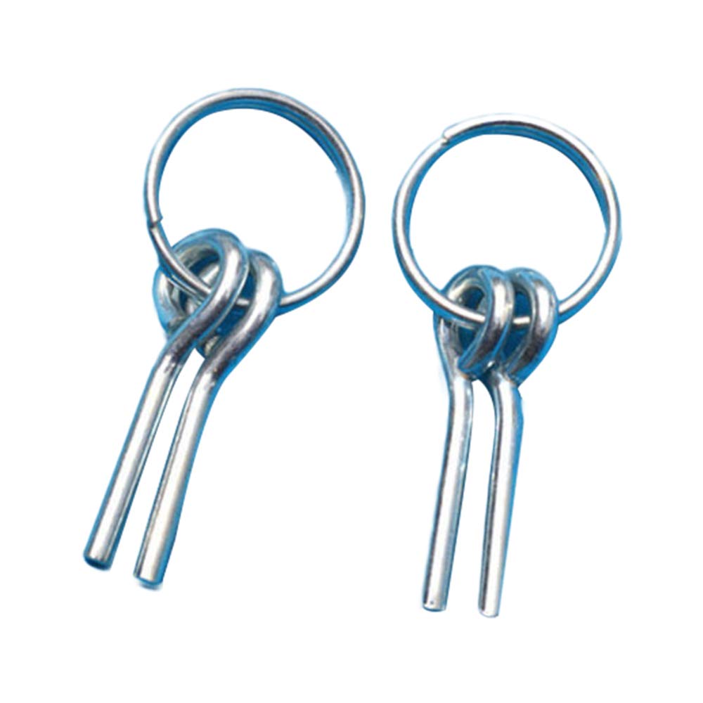 Techigher 2PCS Awning Tent Poles Rings with 2 Pins for Outdoor Camping Hiking Travel 2 pins Nail Ring