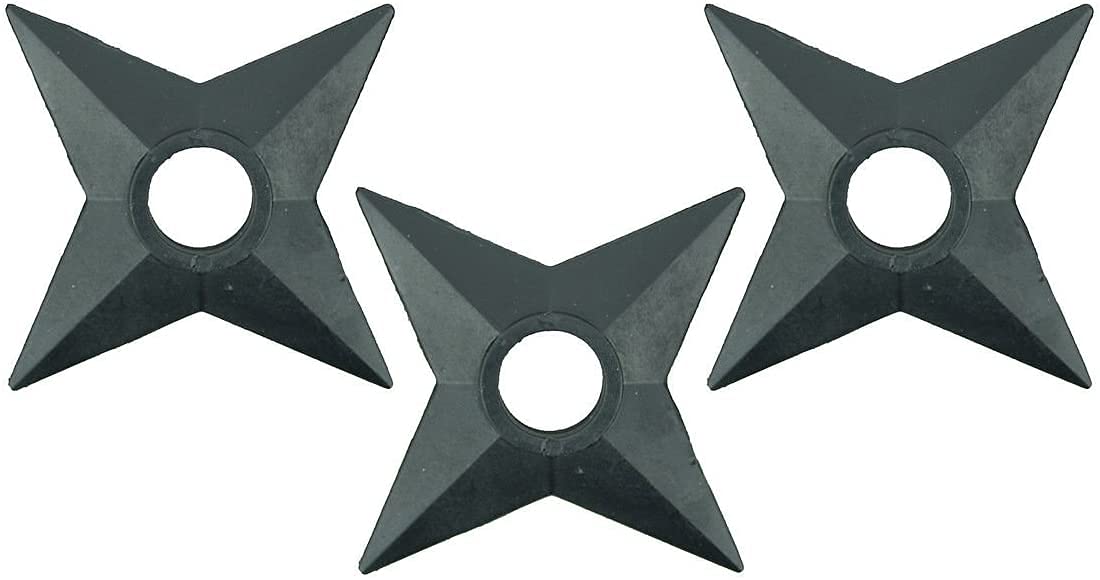 GUGUBU Naruto Shippuden Ninja PVC Cosplay Plastic Shuriken 3 Piece Set with Display box