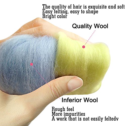 URlighting Needle Felting Beginner Kit (36 Colors) - Felting Wool Tools Wool Fibre Yarn Roving Starter Set for Hand Spinning DIY Arts Crafts Projects - Thumbnail 5