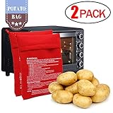 CCCSEE Potato Express Microwave Potato Bag Red,Washable and Reusable,Pouch Cooking in Just 4 Minutes Cooker Bag (2 Pack)