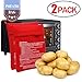 CCCSEE Potato Express Microwave Potato Bag Red,Washable and Reusable,Pouch Cooking in Just 4 Minutes Cooker Bag (2 Pack)