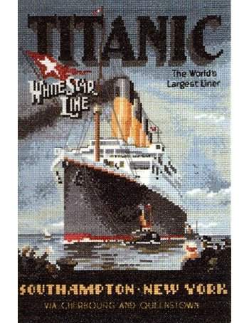 Heritage Crafts 14 count aida Titanic ship Counted Cross Stitch Kit