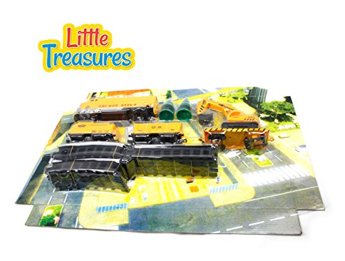 Little Treasures Train Tracks Engineering Fixer Man Set - Drive Down This Construction Train Set and fix All The Tracks While You Drive Down The line - Fun Toy for Kids Ages 3+