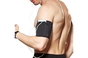 YUNYILAN Universal Sports Armband for All Phones. Cell Phone Armband for Running, Fitness and Gym Workouts (iPhone X/8/7/6/Plus,Samsung Galaxy S9/S8/S7/S6/Edge/Plus & LG, More) All Black, X-Large