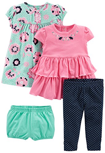 Simple Joys by Carter’s Girls’ 3-Piece Playwear Set, Pink/Blue, 12 Months