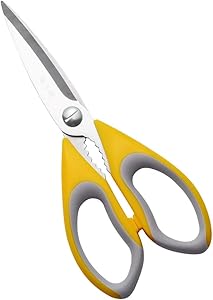 QINRUIKUANGSHAN Scissors Kitchen Multi-Function Scissors Cut Chicken Wings Fishtail Scissors Baby Food Supplement Scissors Detachable Scissors (Color : Yellow)
