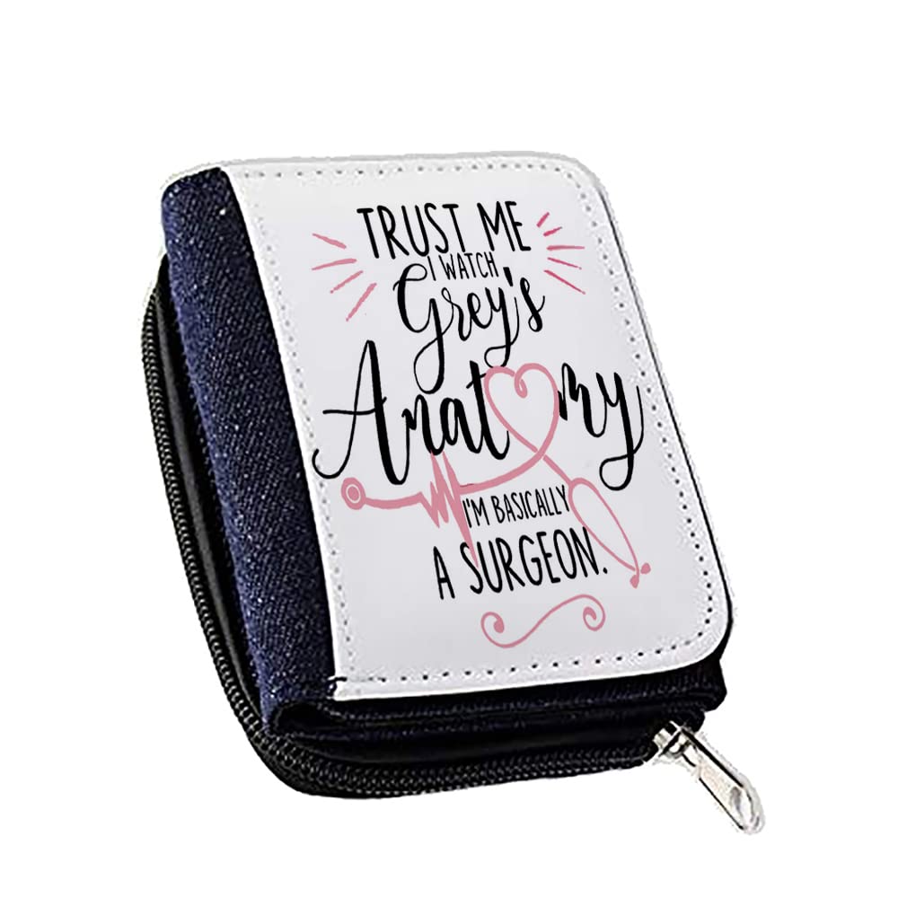 Trust Me I Watch I'm Basically A Surgeon Birthday Secret Santa Women’s Denim Coin Wallet, Girls Purse, Gift Purse Wallet, Stags Purse.