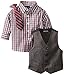 Nautica Baby Boys' Heather Herringbone Vest Set, Dark Grey, 12 Months