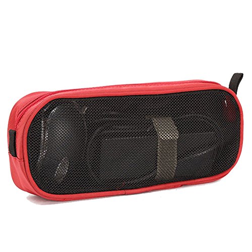 Laptop Chargers Case,Zipper Mesh Laptop Adapter Case,Universal Electronics Accessories Travel Organizer/Carry Case/Bag/Pouch/Sleeve for Laptop Notebook Tablet Power/Mouse/Cord/USB Accessories,Red