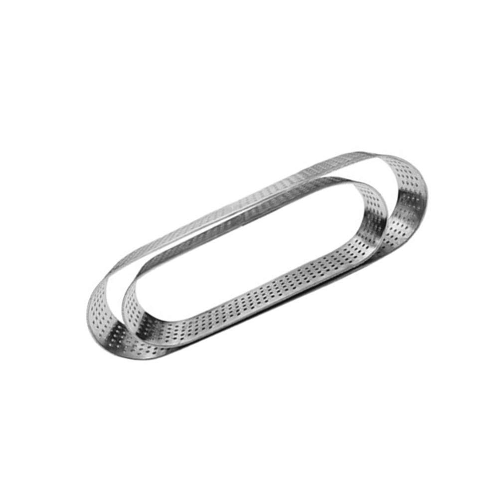 TOPBATHY 9.4cm Oval Tart Ring Mousse Mold Stainless Steel Tartlet Tin for Baking Tiramisu Tartlet Mould