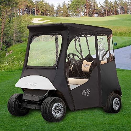 10L0L Golf Cart Enclosure, 600D 4 Sided 2 Passenger Waterproof Golf Cart Cover for Club Car Precedent 2000-2019 (Roof up to 60″) 10L0L Golf Cart Enclosure, 600D 4 Sided 2 Passenger Waterproof Golf Cart Cover for Club Car Precedent 2000-2019 (Roof up to 60″)