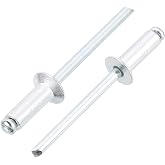 uxcell 100Pcs 3/16" x1/2" Aluminum Blind Rivets, Aluminum Grip and Steel Mandrel, Countersunk Head Long Split Rivets for Metal, Furniture, Automotive, Silver