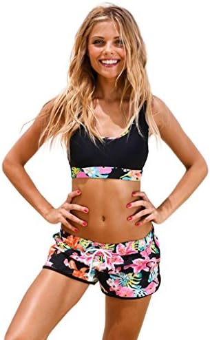 Beachwear,BaZhaHei Womens Girls Lady Costume Padded Monokini Swimwear Bikini Set Bathing Suit Tankini Skinny Floral Swimsuit Summer Bikini Casual Tankini Women Shorts Swimming Costume