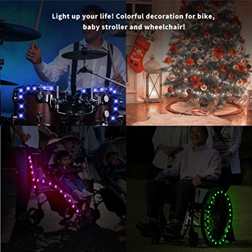 TINANA LED Bike Wheel Lights Ultra Bright Waterproof Bicycle Spoke Lights Cycling Decoration Safety Warning Tire Strip Light for Kids Adults Night Riding -1Pack (White)