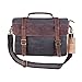S-ZONE Vintage Canvas Leather Messenger Traveling Briefcase Shoulder Laptop Bag