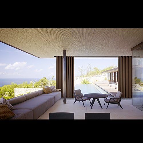 Cololeaf Outdoor Curtain Panel, Anti-Bronze Grommet Top,Perfect For a Patio, Porch, Gazebo,or Pergola, Cabana, dock, beach home - Chocolate 84W x 108L Inch (1 Panel)