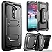 ZTE ZMAX PRO Case,SOPKASE [Built-in Screen Protector] Heavy Dual Layer Full-Body Rugged Protection Locking Belt Swivel Clip Holster with Kickstand For ZTE ZMAX PRO (2016 Release) / ZTE Carry, Black