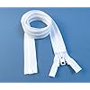 YKK-10-Boat-Top-Zipper-White-24-Inch-Seperating-Double-Metal-Tab-Slider