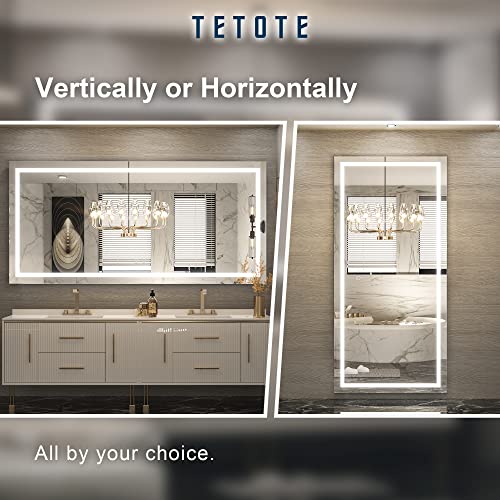 TETOTE LED Bathroom Mirror LED Mirror 60 x 28 Bathroom Mirror with