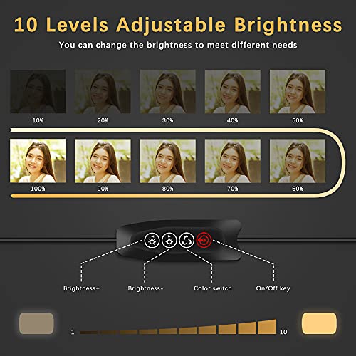 Aogled Video Conference Lighting Kit,Small Zoom Light with 3 Light Modes for Video Recording/Live Streaming/Remote Working/Distance Learning/Online Meeting/Laptop Video Conferencing,Make up