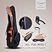 21 inch Solid Mahogany Top and Back - Caramel CS419 Soprano LCD color display Electric Ukulele ukelele Kit Bundle Aquila Strings, Padded Gig Bag, Strap Set