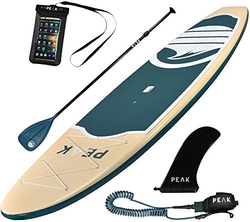Peak 10'6" Navigator | Rigid Stand Up Paddle Board | Super Duty Ding Resistant Shell | Wood Grain Finish | Perfect SUP for Rentals, Hotels and Schools or Heavy Abuse