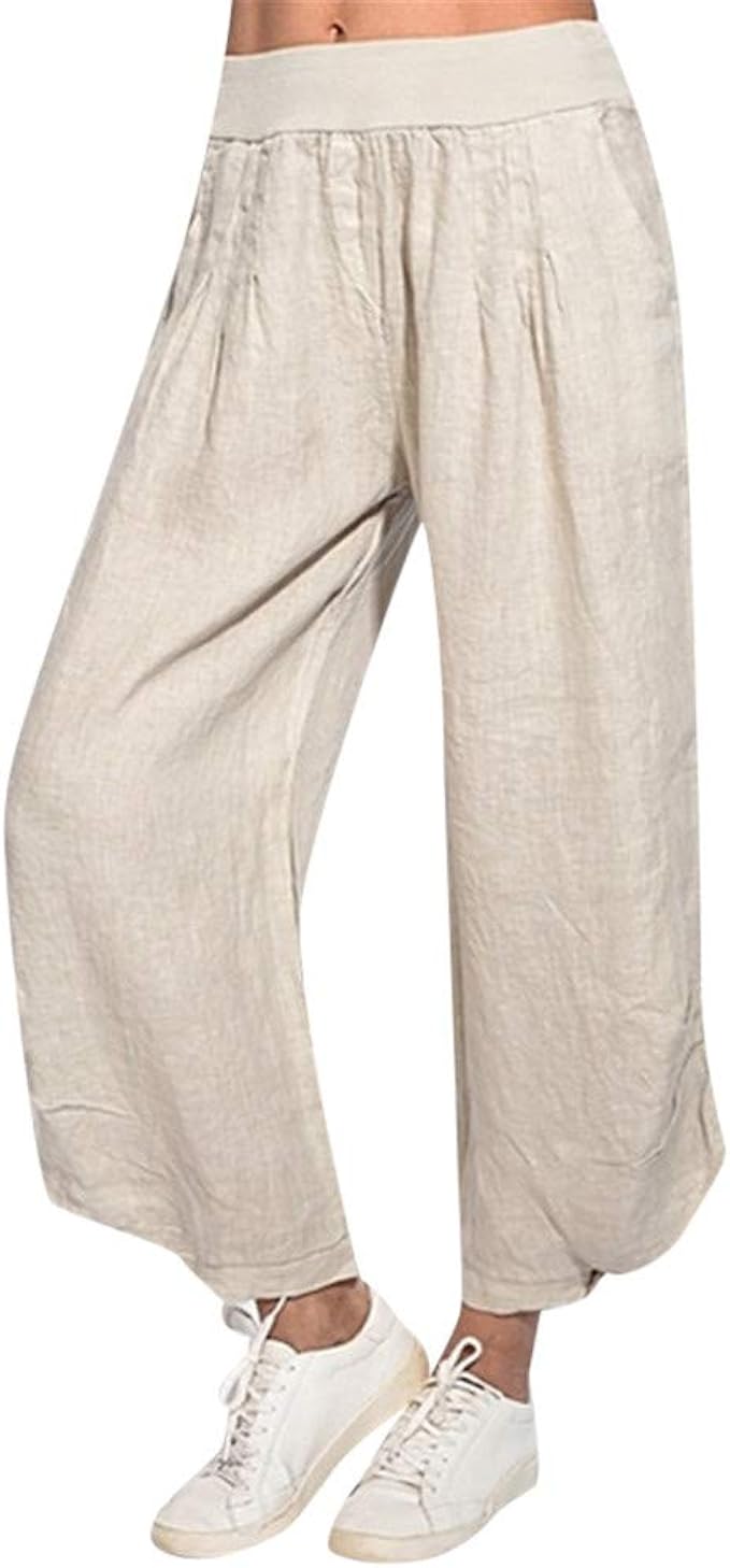 womens tapered linen pants