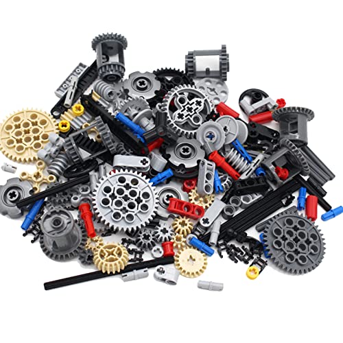 KonHaovF 116PCS Gear and Axle Set for Technic Parts Compatible with with Major Brand Technic Parts, DIY Gears Assortment Pack(Gears Pins Axles Differential New) for Technic Building Blocks Set