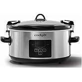 Crock-Pot Programmable Digital 7-Quart MyTime Cook &amp; Carry Slow Cooker Stainless Steel W/Carrying Thermal Bag
