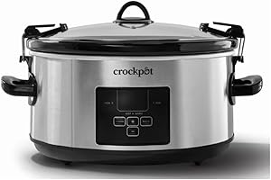 Crock-Pot Programmable Digital 7-Quart MyTime Cook & Carry Slow Cooker Stainless Steel W/Carrying Thermal Bag