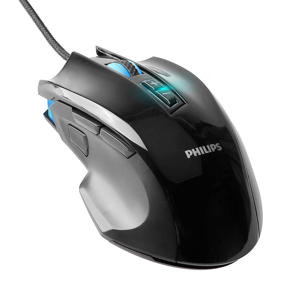 Philips Souris Gamer Souris Gaming Professionnel Souris de Jeu Programmable Haute Performance Souris Fil Ergonomique-4000 DPI