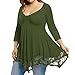 KESEE Clearance Plus Size Shirt ☀ Plus Size Tops, Women's Lace Tops Loose BlouseV-Neck Long Sleeve T-Shirt (XL-5XL)
