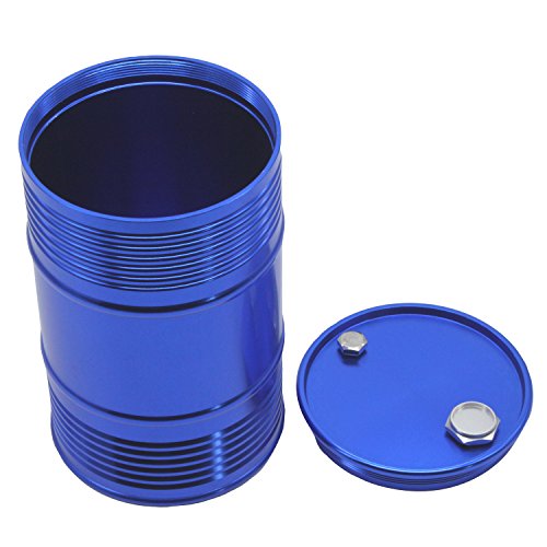 LAFEINA Metal Oil Drum Fuel Tank Container for 1/10 RC4WD D90 SCX10 Rock Crawler RC Car Decor Accessories (Blue)
