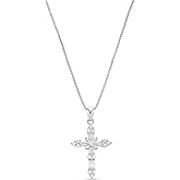 Milla 14K Gold Plated Cross Necklace for Women, Silver Cross Necklaces for Women, 18 inches Chain with Cross Pendant