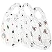 3 Baby Bibs & Burp Cloths For Burping, & Drooling. Snap Bibs For Toddlers, Infants, Boys & Girls. Fancy Multi Layers Muslin Cotton Bib For Shower Gift (White)