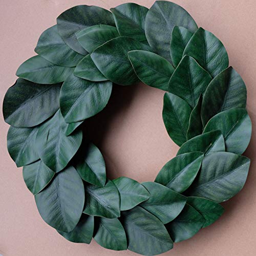 idyllic Flora Wreath, Artificial Magnolia Leaf Grapevine Wreath, 18 Inches for Wedding Wall Decoration - Thumbnail 2