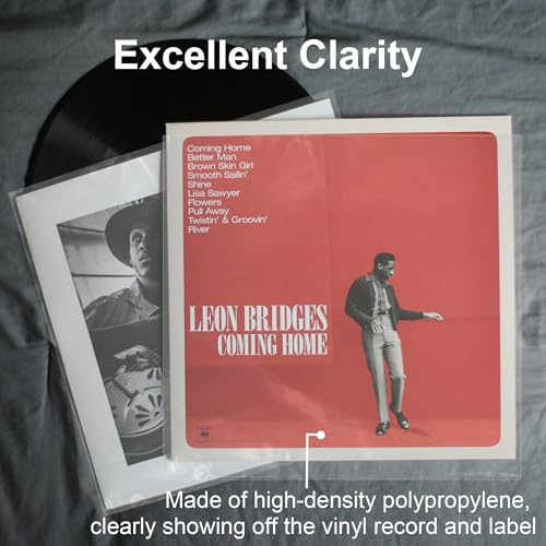 GPXIIZ Vinyl Sleeves Outer 12 Inch | 50x Crystal Clear Record Sleeves | 3 Mil Thick | Acid-Free & High-Density Polypropylene | Plastic Protective Vinyl Album Covers for 12" Single Double Albums & LPs
