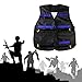 Tinksky Tactical Vest Adjustable for Nerf N-Strike Elite Battle Game gifts for men (Black+Blue)