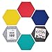 UniLiGis 6 Colors Hexagon Bulletin Board,Felt Cork Board Tiles,Pin Board Wall Decor for Photos,Memos,Display,Include 18 Pins (7x6.1x0.32 inch) (Group-1)