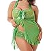 Plus Size Lingerie for Women Lace See Through(4XL, Apple Green)